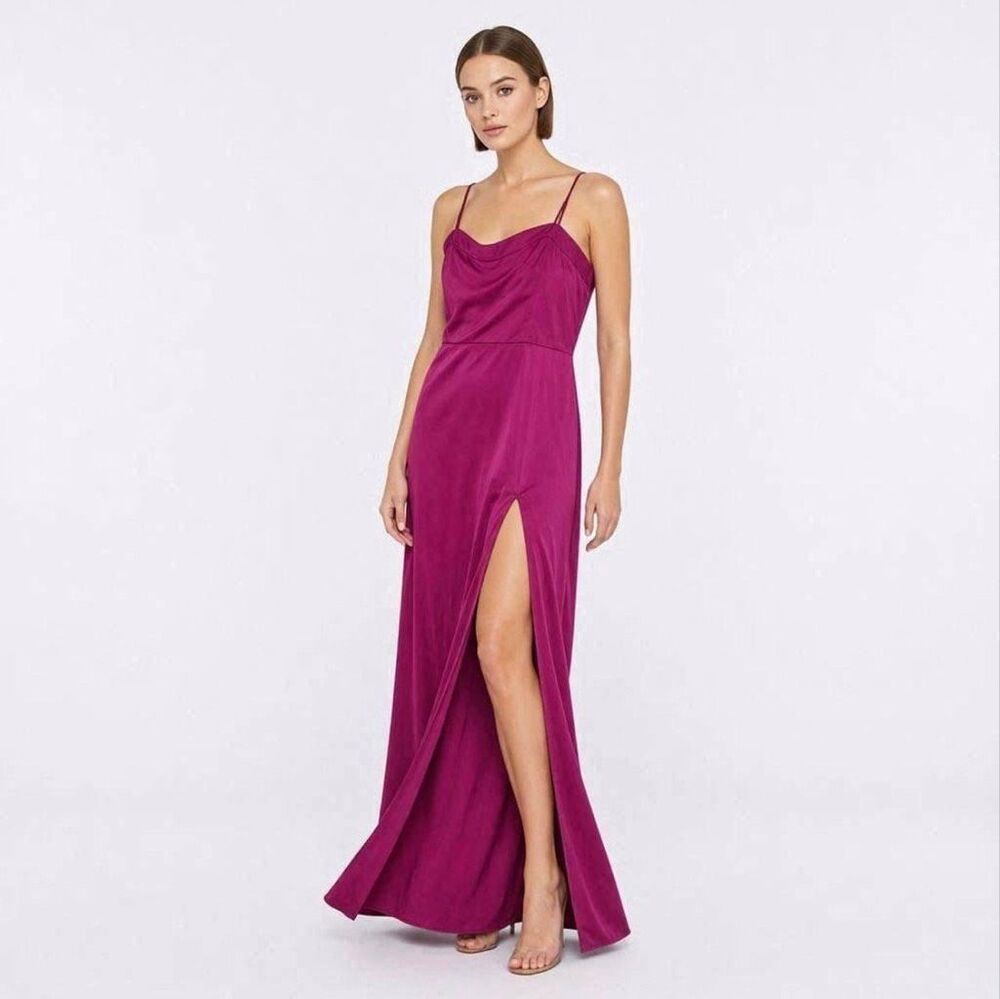 Abercrombie & Fitch Magenta Cowl Neck Maxi Dress – Size Large – NWT